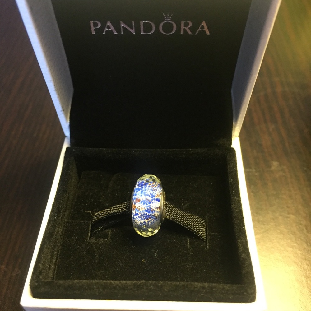 Pandora shoreline glass murano- blue